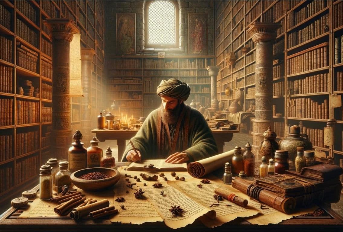 مكتبة إسلامية ومجلس علم تحيط به الكتب